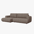 MIREL Canapé d'angle convertible en tissu marron - Angle gauche