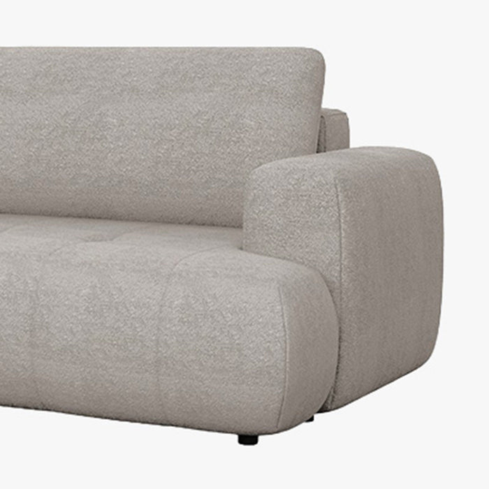 MIREL Canapé d'angle convertible en tissu taupe - Angle gauche