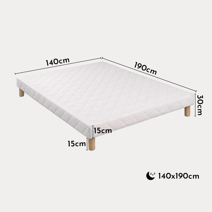 MOONLIGHT Sommier 140x190 + 4 pieds