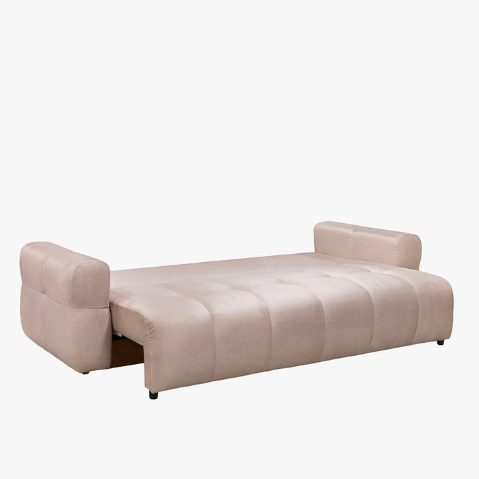 NAOMI Canapé 3 places convertible avec coffre en tissu beige