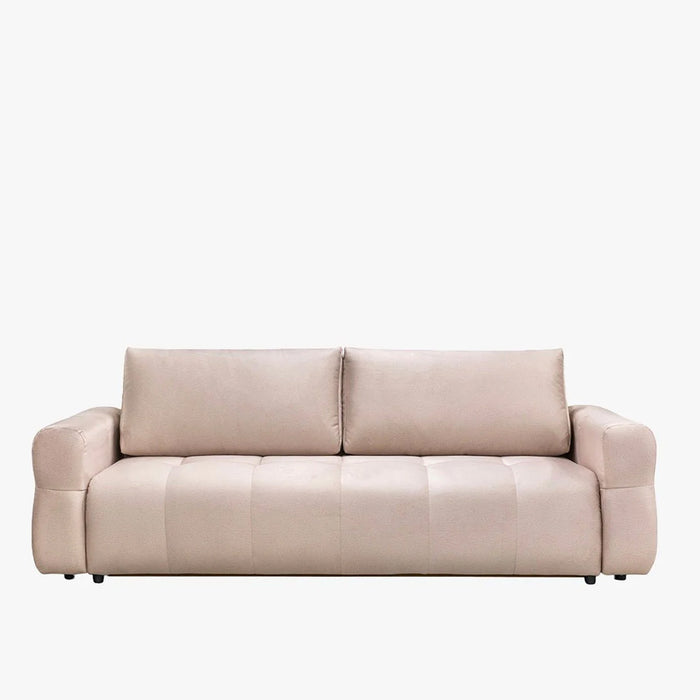 NAOMI Canapé 3 places convertible avec coffre en tissu beige