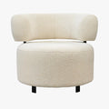 NAYA Fauteuil design en tissu beige et métal noir