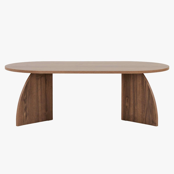 NAYALI Table basse ovale couleur bois foncé 120 cm