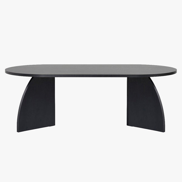 NAYALI Table basse ovale couleur bois noir 120 cm