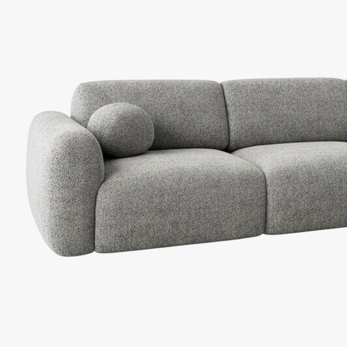 NAYLA Canapé d'angle en tissu gris - Angle droit