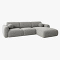 NAYLA Canapé d'angle en tissu gris - Angle droit