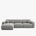 NAYLA Canapé d'angle en tissu gris - Angle gauche