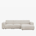 NAYVA Canapé d'angle en tissu beige - Angle droit