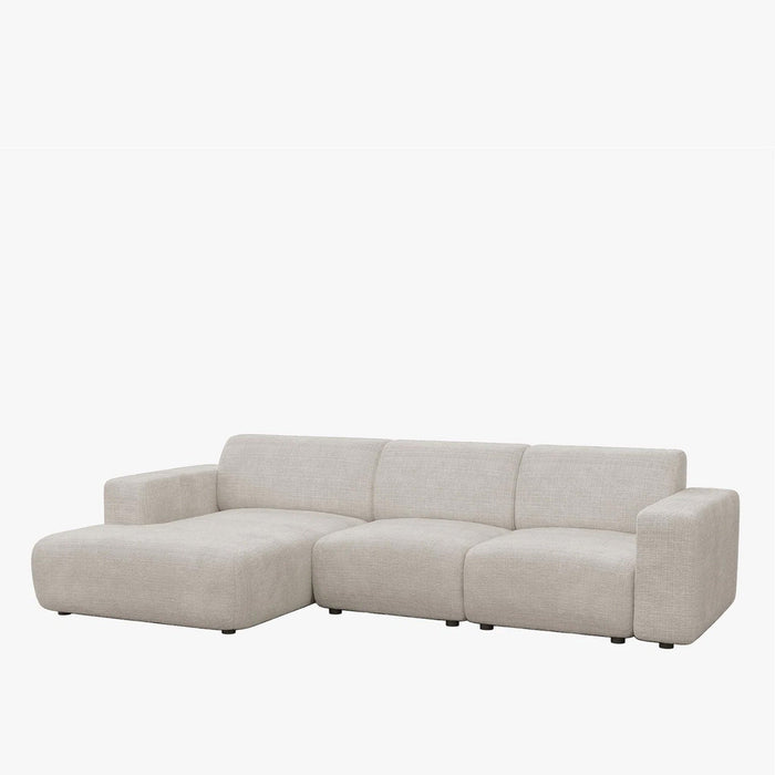 NAYVA Canapé d'angle en tissu beige - Angle gauche