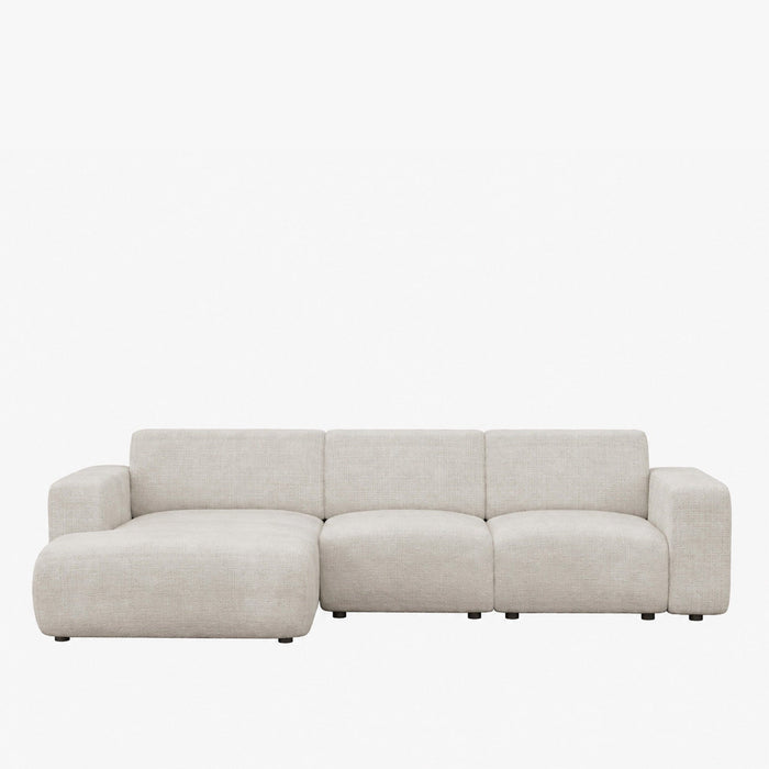 NAYVA Canapé d'angle en tissu beige - Angle gauche