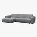 NAYVA Canapé d'angle en tissu gris - Angle gauche