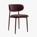 NONO Lot de 2 chaises en tissu prune pieds couleur bois foncé