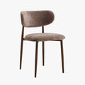 NONO Lot de 2 chaises en tissu taupe pieds couleur bois foncé