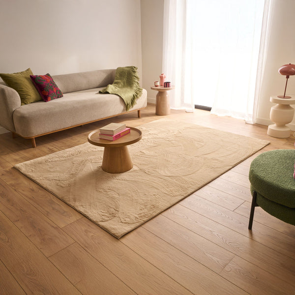 NUBE Tapis en tissu doux beige - 160x230 cm