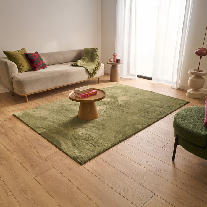 NUBE Tapis en tissu doux vert - 160x230 cm