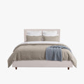 OLEA Lit double en tissu beige avec coffre 140x190 cm