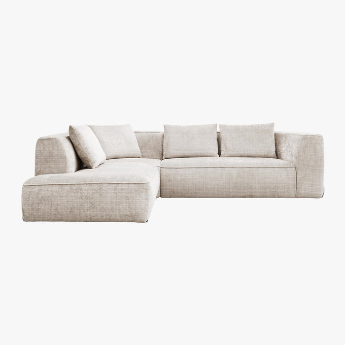 ROSIE Canapé d'angle en tissu beige - Angle gauche