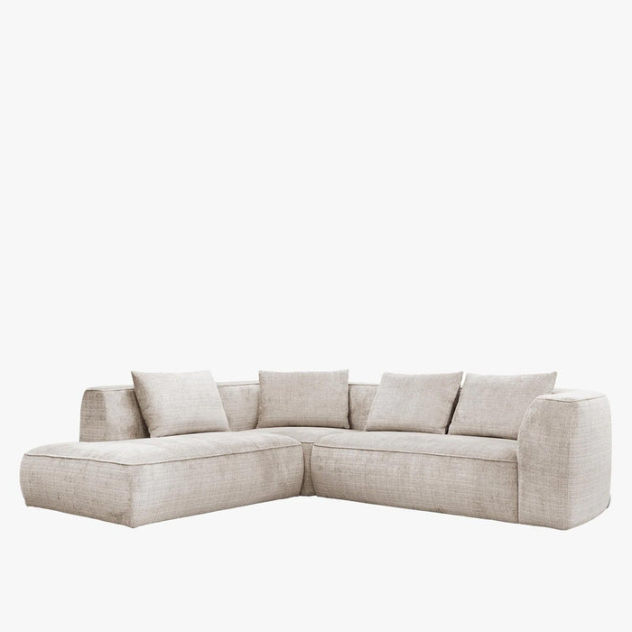 ROSIE Canapé d'angle en tissu beige - Angle gauche