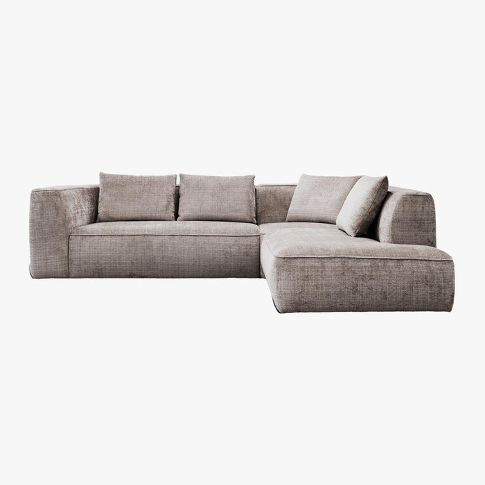 ROSIE Canapé d'angle en tissu gris - Angle droit