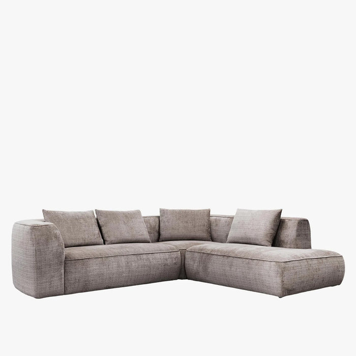 ROSIE Canapé d'angle en tissu gris - Angle droit