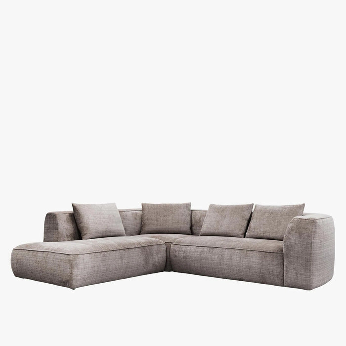 ROSIE Canapé d'angle en tissu gris - Angle gauche
