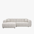 RUBY Canapé d'angle en tissu beige - Angle gauche