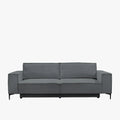 SAYLA Canapé 3 places convertible en tissu gris foncé