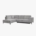 SAYLA Canapé d'angle convertible en tissu gris clair - Angle gauche