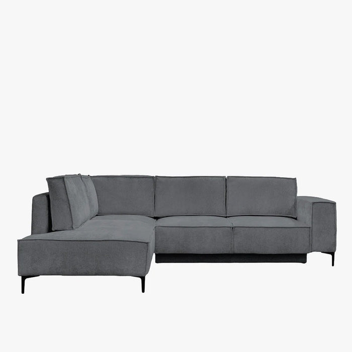 SAYLA Canapé d'angle convertible en tissu gris foncé - Angle gauche