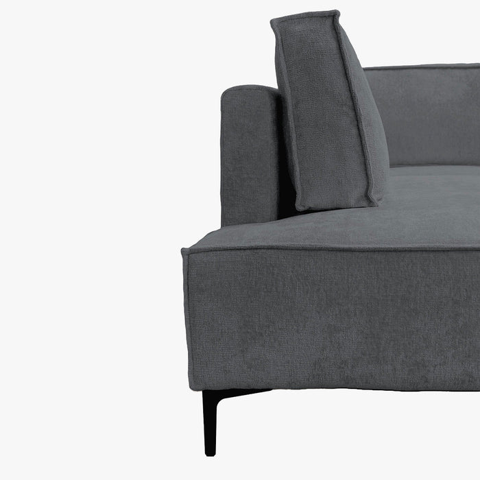SAYLA Canapé d'angle convertible en tissu gris foncé - Angle gauche