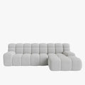 SERENA Canapé d'angle tissu bouclette gris clair - Angle droit