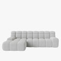 SERENA Canapé d'angle tissu bouclette gris clair - Angle gauche