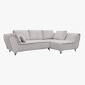 SEYNA Canapé d’angle convertible avec coffre en velours côtelé gris- Angle droit