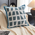 SHAYZ Coussin carré en tissu à motifs blanc et bleu 45x45 cm
