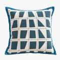SHAYZ Coussin carré en tissu à motifs blanc et bleu 45x45 cm