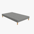 SPRING Sommier tapissier 90*190 tissu gris piètement en bois