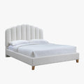 SULIA Lit double effet peau de mouton écru 140x190 cm