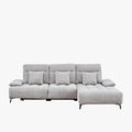 TIAM Canapé d'angle relax électrique en tissu matelassé gris - Angle droit