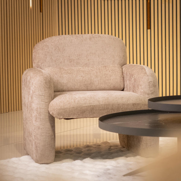 TOGO Fauteuil en tissu beige foncé