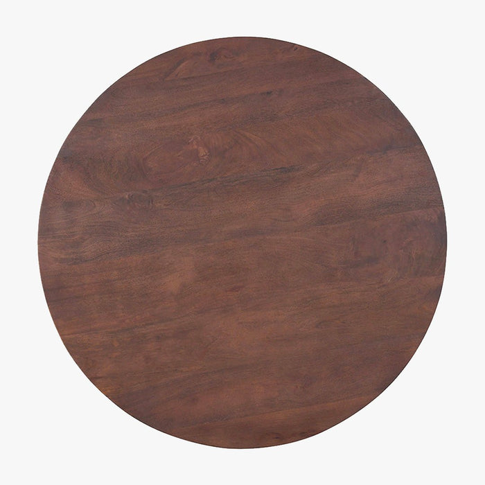 TOMMY - 130 Table à manger ronde en bois de manguier D130 cm