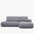 TYLAN Canapé d’angle convertible avec coffre effet peau de mouton gris - Angle droit