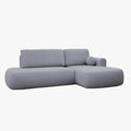 TYLAN Canapé d’angle convertible avec coffre effet peau de mouton gris - Angle droit