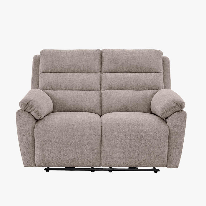 ULYA Canapé 2 places relax électrique en tissu taupe – Canapé relax – vue 2