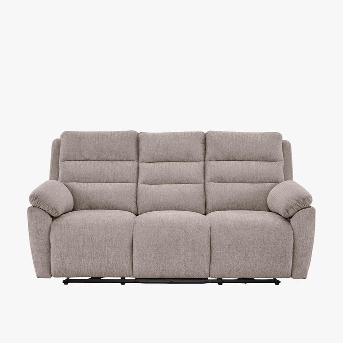 ULYA Canapé 3 places relax électrique en tissu taupe – Canapé relax – vue 2