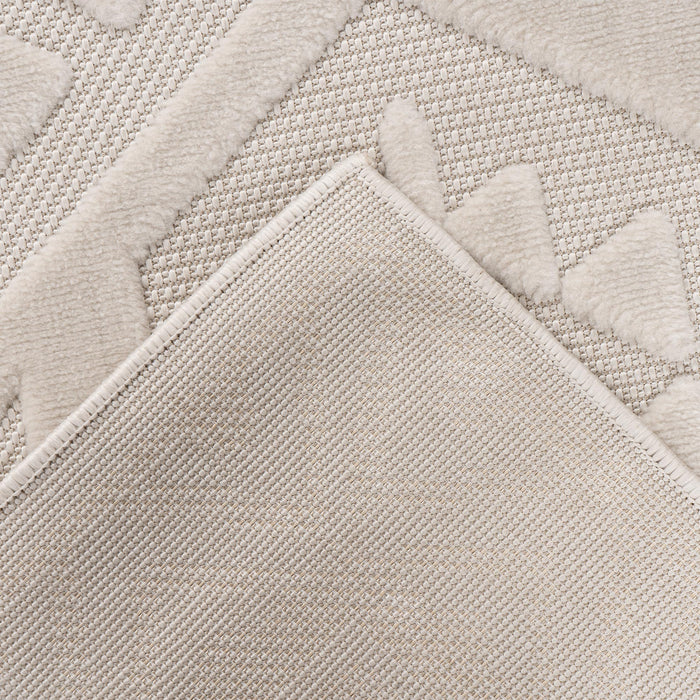 VIVA 2 Tapis en tissu doux à motif en relief blanc écru - 160x230 cm