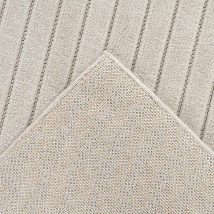 VIVA Tapis en tissu doux à motif en relief blanc écru - 160x230 cm