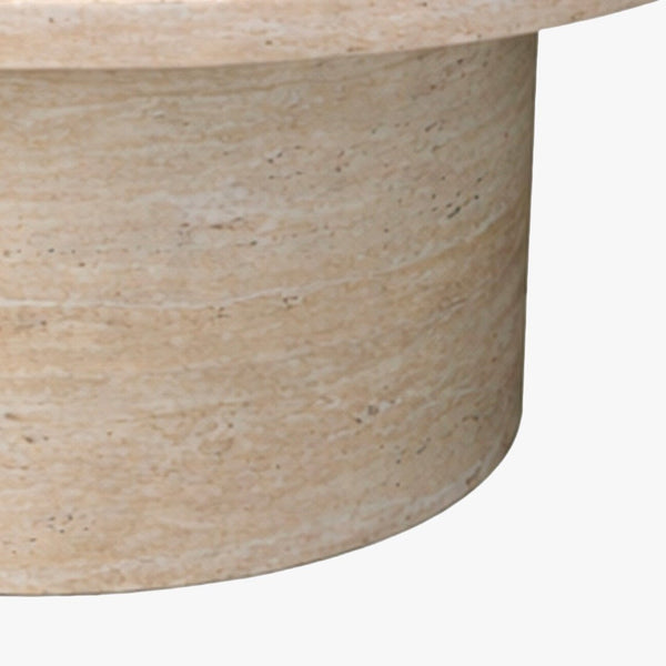 YARA Table basse ronde plateau en marbre d'ingénierie couleur bois