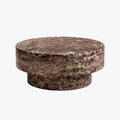 ZENA-70 Table basse ronde en marbre d'ingénierie marron D70 cm