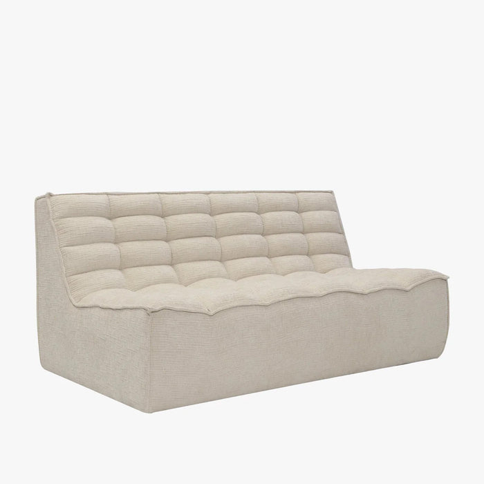 ZEYNA Canapé 2 places modulable en tissu beige