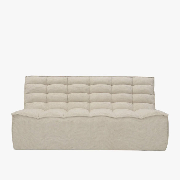 ZEYNA Canapé 2 places modulable en tissu beige